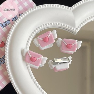 Deyangk Phong Bì Đáng Yêu Thiên Thần Kẹp Tóc Cho Bé Gái Dễ Thương Ngọt Ngào Màu Hồng Kẹp Tóc Bên Nổ Barrette Y2k Phụ Kiện Tóc VN