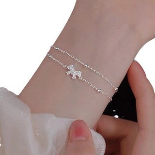 S925 Bạc Đôi Bướm Vòng Tay Đơn Giản Trang Sức Thời Trang Nữ Sinh Quà Tặng