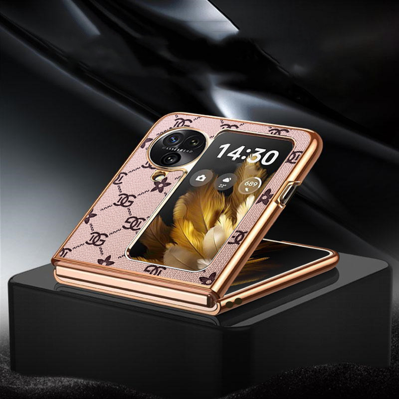 Ốp YJD Cho OPPO Find N3 Flip N2 Flip Sang Trọng Da Tốt Mạ Điện Cạnh Chống Sốc Ốp Điện Thoại