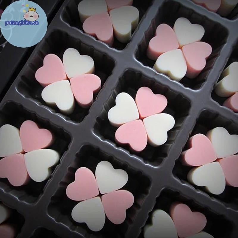 Pufangbliss Khuôn Trái Tim Khay Silicon DIY Chocolate Fondant Khuôn 3D Bánh Ngọt VN