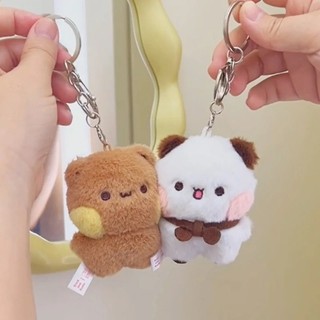 Móc khóa gấu trúc - Mặt dây chuyền búp bê Bubu và Yier từ tính hoạt hình cho cặp đôi