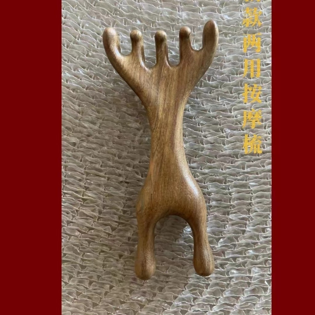 Mang Tôi Về Nhà Gỗ Đàn Hương Kinh Tuyến Lược Massage Vòng Lục Giác Lược Massage Nhiều Dụng Cụ Massage Hai Đầu Staghorn Lược TVEI
