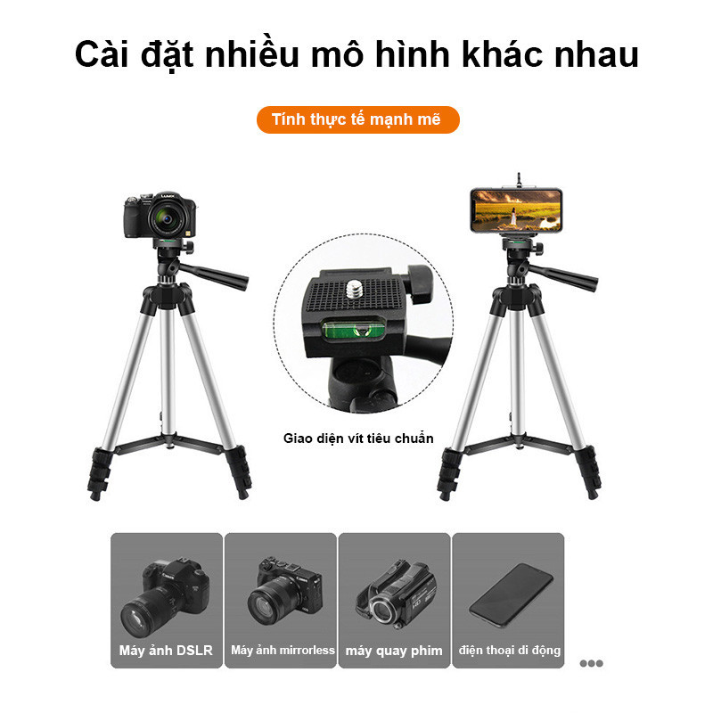 Chân Máy Gập Gọn Đa Năng, Quay Phim - Chụp Ảnh - Live Stream, Nhẹ & Chắc , Dành Cho Du Lịch