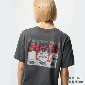 Áo thun unisex 100% cotton, phong cách rộng rãi, họa tiết hoạt hình, cổ tròn tay ngắn, phù hợp nam nữ