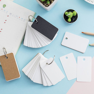 Flashcard Trắng 100 Tờ Kèm Khoen Tập Thẻ Ghi Chú Từ Vựng – Giấy Dày, Có Lỗ Bấm Sẵn – Dùng Học Ngoại Ngữ, Ôn Thi