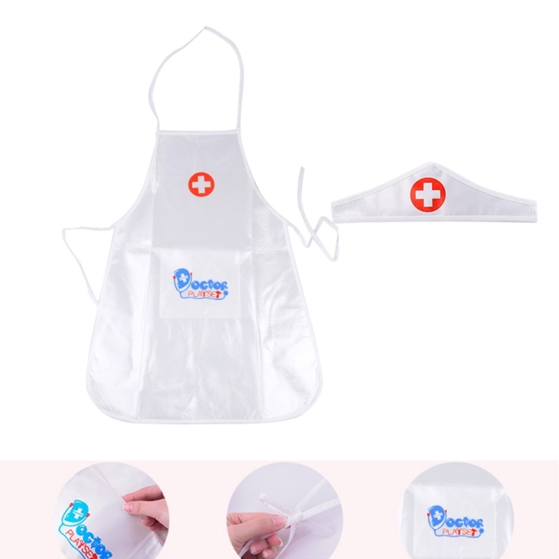 Trang phục ngày nghề nghiệp SELA cho trẻ em Tạp dề bác sĩ bền bỉ và băng đô giả vờ Bộ đồ chơi