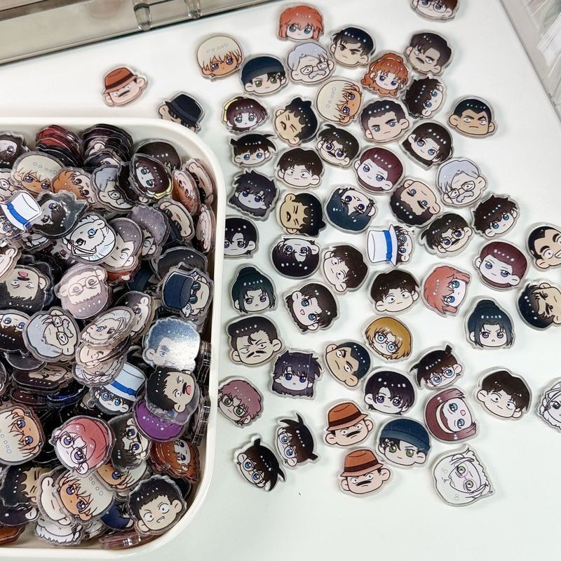 Thám Tử Lừng Danh Conan Mini Acrylic Charms Pieces – Vật liệu thủ công DIY 2cm | Kudo Shinichi, Kaito Kid, Akemi Miyano