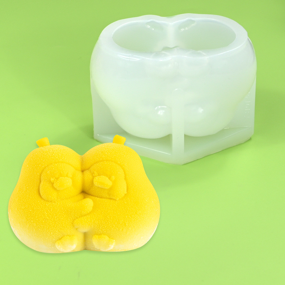Khuôn silicon silicon 6 ngăn hình chó con, khủng long, Kapibara, vịt, thỏ, mèo, làm sữa thạch, mousse, pudding, tráng miệng tự làm
