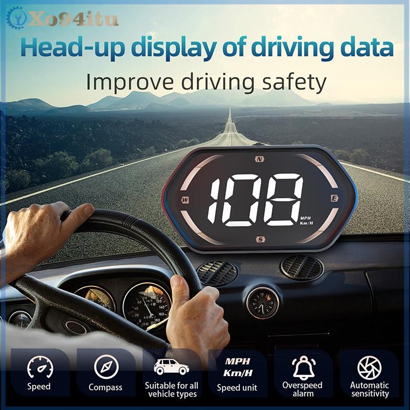 XOITU USB Xe HUD Hiển Thị Đồng Hồ Tốc Độ Kỹ Thuật Số GPS Đồng Hồ Đo Tốc Độ KMH MPH Dispaly Cho Xe Tải Xe Máy Phụ Kiện Phụ Kiện Ô Tô VN