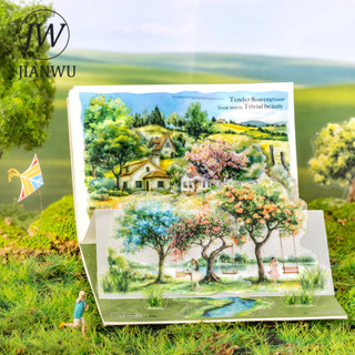 JIANWU 65mm * 200cm Phong Cảnh Cây Series Vintage Cây Phong Cảnh Chất Liệu Cắt Băng PET Tạp Chí Sáng Tạo Sổ Lưu Niệm Văn Phòng Phẩm