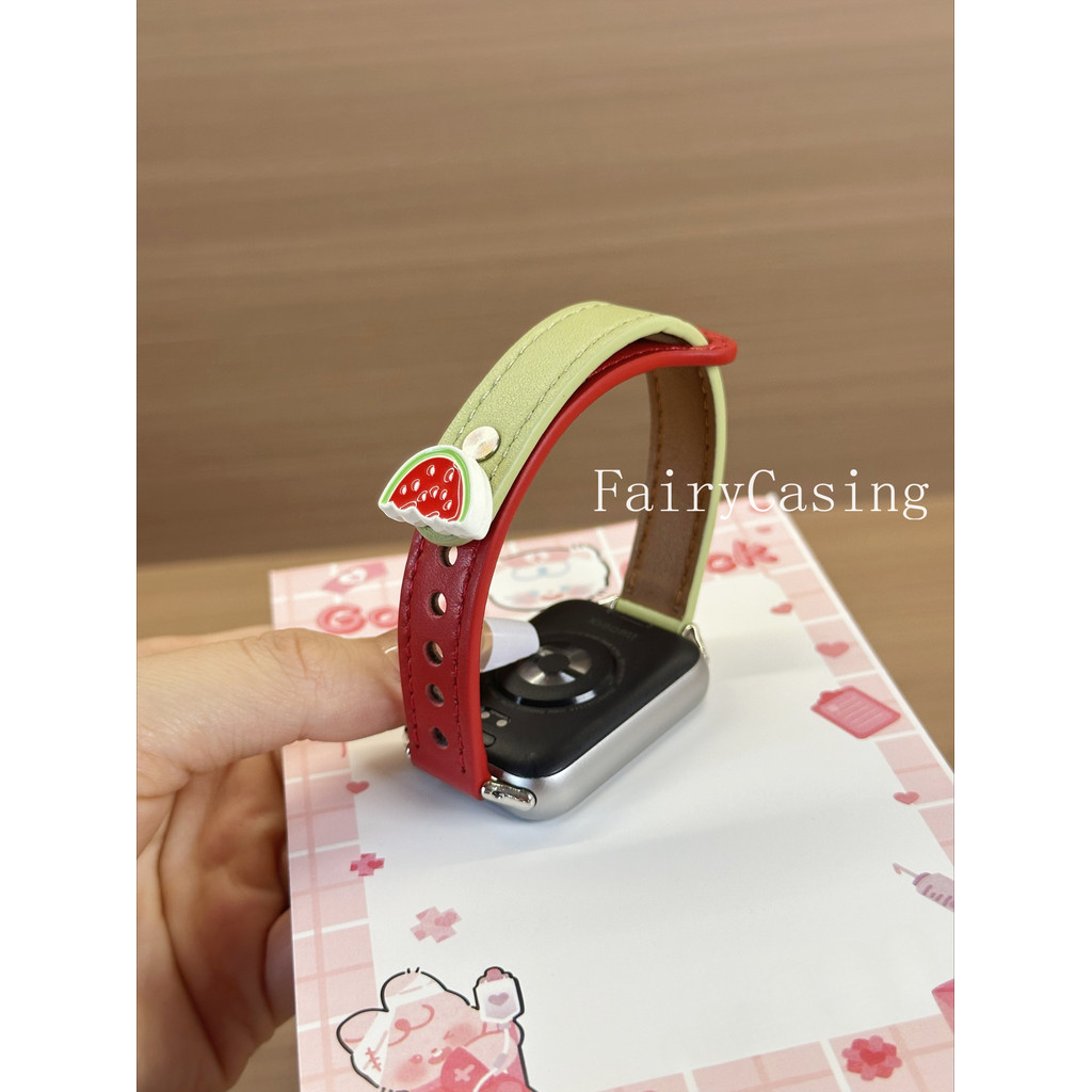 Dây đeo da móng tay đôi cho Xiaomi Mi Band 10 9 8 Pro Vòng đeo tay cho Redmi Watch 4 5 Dây đeo đồng hồ Accessorie
