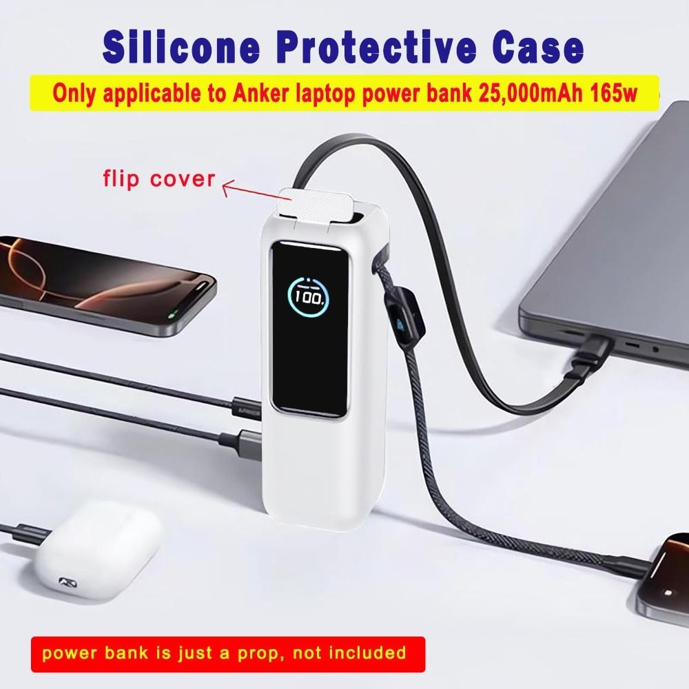 LAKAM Silicone, Bảo vệ di động chống sốc, Vỏ bảo vệ mềm chống bụi chất lượng cao cho ngân hàng điện Anker Zolo (25000mAh 165W)