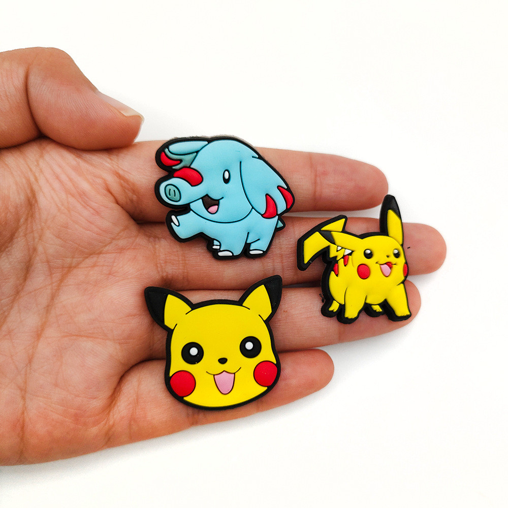 Hoạt Hình Dễ Thương Pikachu Pokemon Series Giày Hoa Trang Trí Tự Làm Lỗ Giày Khóa Giày