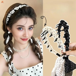 Dây buộc tóc bện chấm bi thoải mái, phù hợp sử dụng khi du lịch ngoài trời