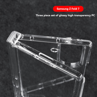 Ốp Lưng Trong Suốt Cho Samsung Galaxy Z Fold 7 6 5 4 3 ZFold7 5G Vỏ PC Cứng Bảo Vệ Fold7 Trong Suốt