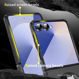Ốp Lưng Cho Samsung Galaxy Z Flip 7 Flip7 ZFlip 7 6 ZFlip7 FE ZFlip6 5G Vỏ Điện Thoại Chống Sốc Kim Loại Giáp Vòng Giá Đỡ Stent Back Đẩy Ống Kính Máy Ảnh Bảo Vệ Quyền Riêng Tư Ốp Lưng