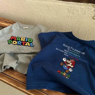 Phong Cách Mới Cotton Nguyên Chất Trẻ Em Hoạt Hình Bé Trai Áo Thun Tay Ngắn Bé Gái Nhiều Màu Sắc In Chữ Nửa Tay Cổ Tròn Top