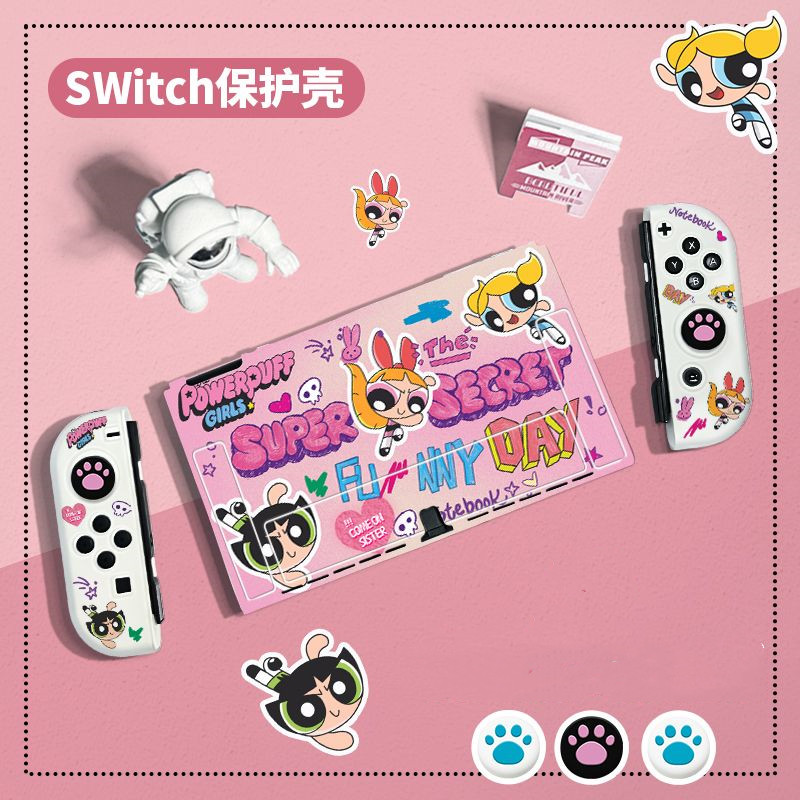Ốp bảo vệ bé gái dễ thương cho Nintendo Switch 2 Switch Oled Console Back Full Protector