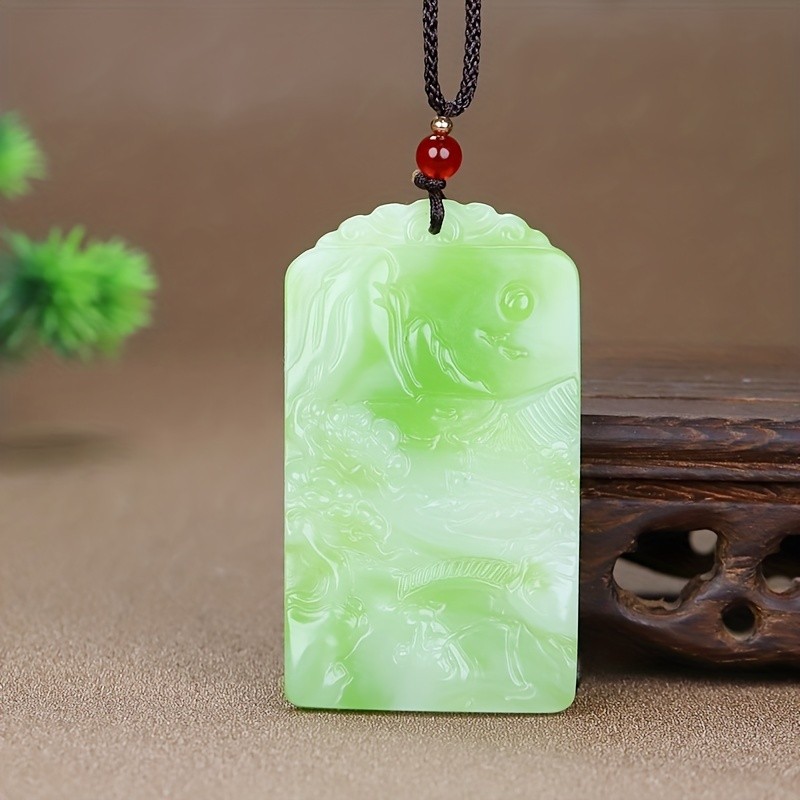 Nam Trang Sức Ngọc Lục Bảo Phong Cảnh Thương Hiệu Mặt Dây Chuyền Phong Cảnh Tranh Vòng Cổ Thời Trang Phù Hợp Với Áo Len Cha