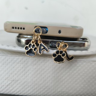 1 PC Mèo Đen Móng Vuốt Động Vật Chân Và Chữ Cái Điện Thoại Bụi Cắm Cho iPhone / Type-C Cổng Chống Bụi Chặn