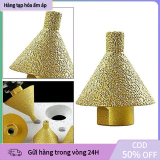 [COD] Dụng cụ mở lỗ gạch men , Mũi vát đầu mài 38 / 50mm, Đá lỗ Mở lỗ Kim Cương Hình nón Phay Mũi khoan tạo lỗ tròn gạch