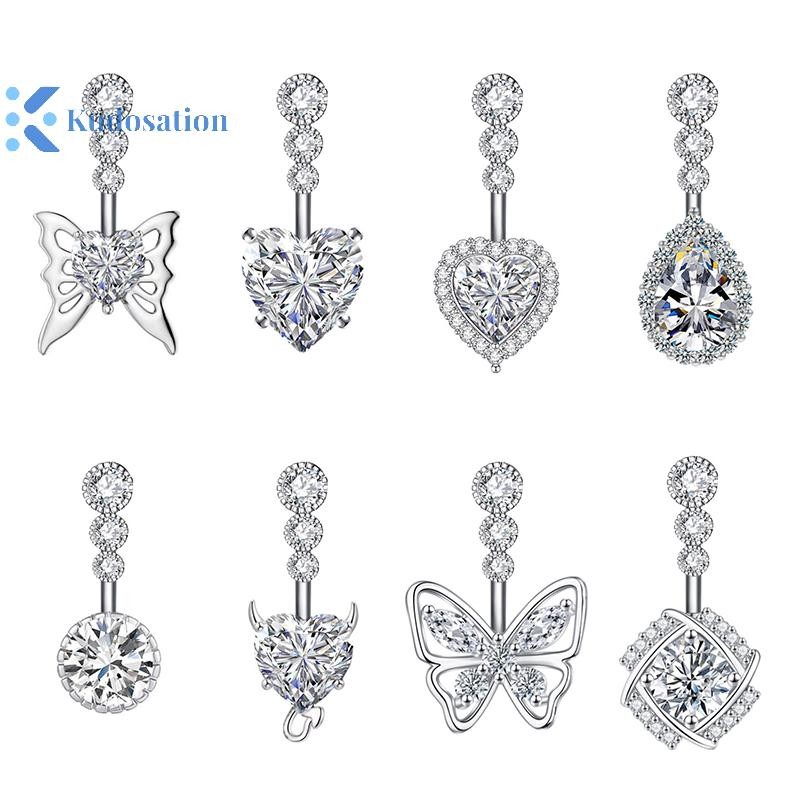 Kudosation Thời Trang Trái Tim Bụng Nút Nhẫn Thép Không Gỉ Tòn Tòn Rốn Xuyên Barbell Dành Cho Nữ Cô Gái Gợi Cảm Cơ Thể Xuyên Trang Sức