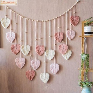 OUSXA Bohemian Treo Tường, Tua Rua Sợi Tự Nhiên Tấm Thảm Macrame, Phong Cách Bohemian 120x75cm Boho Treo Tường Nghệ Thuật Trang Trí Tường