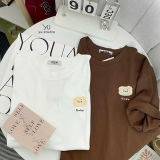 Áo phông mẫu mới form rộng tay lỡ unisex-in ngực chữ BA gấu-