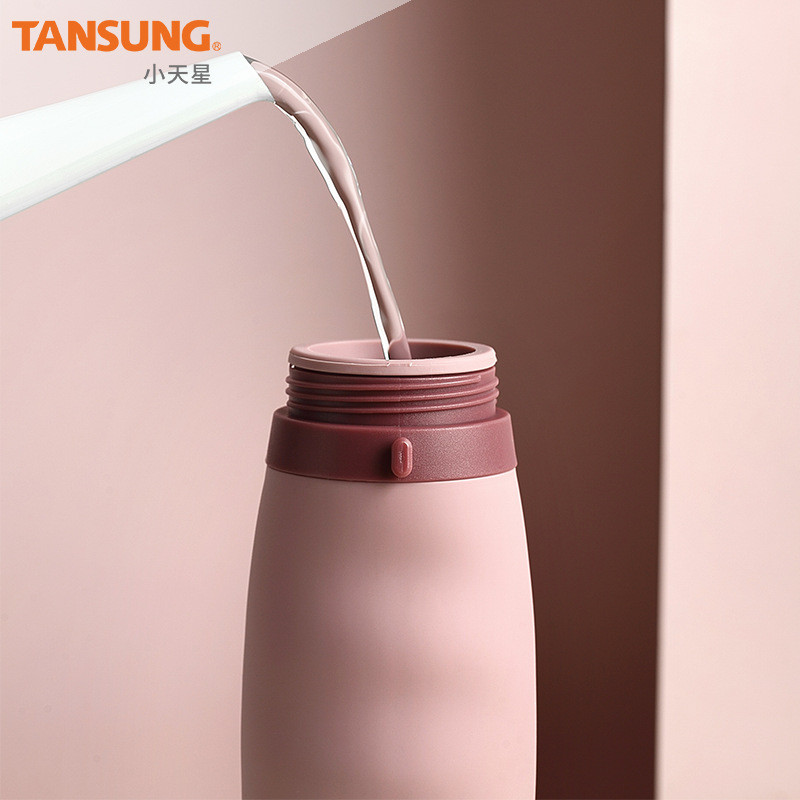 600ML Mới Chịu Nhiệt Độ Cao Silicone Thể Thao Ngoài Trời Chai Nước Có Thể Gập Lại Chai Nước Di Động Du Lịch Ngoài Trời Chai Nước