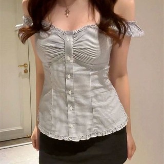 MUJIELLA Áo Baby Tee Cổ Trễ Ôm Body【Tôn Dáng】✓Vải Mềm Không Xù✓Đi Chơi/Party - Chất Hàn MUJI20250801