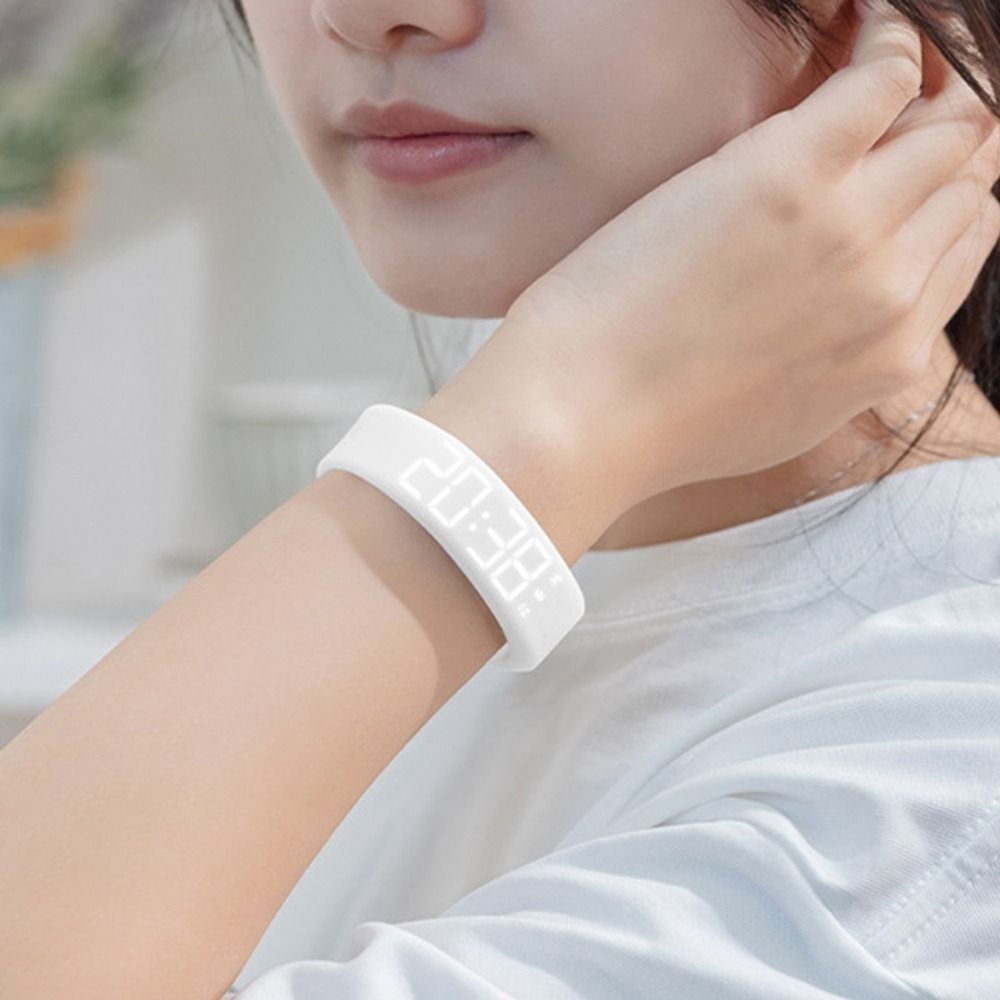 Đồng hồ báo thức SNUGHOUSE, Vòng đeo tay báo thức kỹ thuật số LED chống nước, có thể điều chỉnh thông minh với máy đếm bước chạy Báo động rung chống ngáy cho học sinh