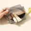Túi đựng mỹ phẩm FAVORITEGOODS, Túi đựng chìa khóa son môi lưới dung tích lớn, màu xám vuông có tay cầm có dây kéo Ví đựng tiền xu