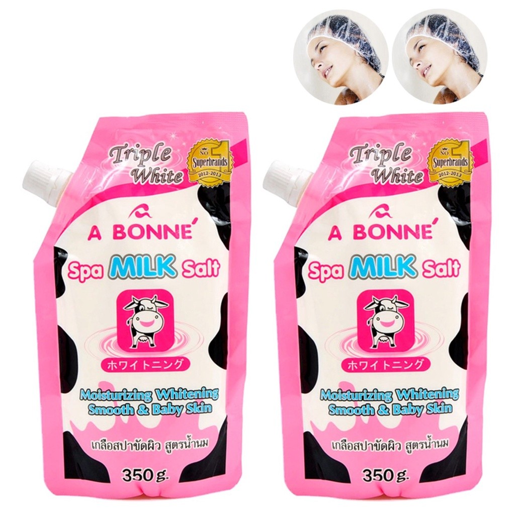 Muối Tắm Sữa Bò A Bonne bịch lớn 350g, Cam kết nội địa thái 100% tẩy sạch da chết zá hạt dẻ...
