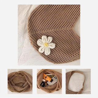 【BabyJoy】Túi cói dệt thủ công,Túi Cói Đi Biển Nữ Cao Cấp,Túi Cói Tote Lưới Phong Cách Hàn Quốc,Đựng Đồ Tiện Lợi