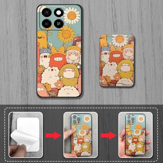 Vỏ silicon khe cắm thẻ ZTE Blade A35/A55, túi đựng thẻ Graffiti, mềm bền, bảo vệ toàn bộ, chống bụi/nước