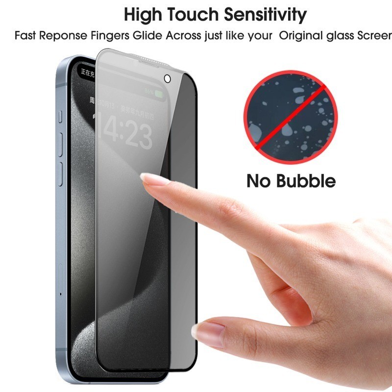 Phim Điện Thoại Chống Trầy Xước HD - Tự Động Căn Chỉnh Bảo Vệ Cho IPhone 16 / 16pro / 16plus / 16promax - Phim Kính Cường Lực Không Bụi Riêng Tư Màu Đen Bền Đẹp