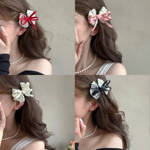 OXXGGKAO Đáng Yêu Ren Cắt Tóc Nơ Kẹp Tóc Cho Trẻ Sơ Sinh Thoải Mái Cho Bé Phụ Kiện Tóc Slip Grip Handmade Barr