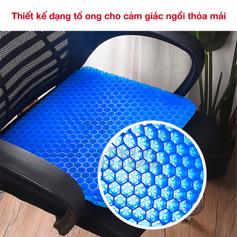 Đệm ngồi silicon 3D thoáng khí lót mông dùng cho ghế văn phòng thiền chống mỏi và thâm mông