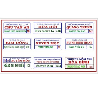 Bảng tên ủi cho bé cấp 1, cấp 2, ấp, in cực nét giao ngay trong ngày, phù hiệu, tên công nhân, học sinh chuẩn phù hiệu
