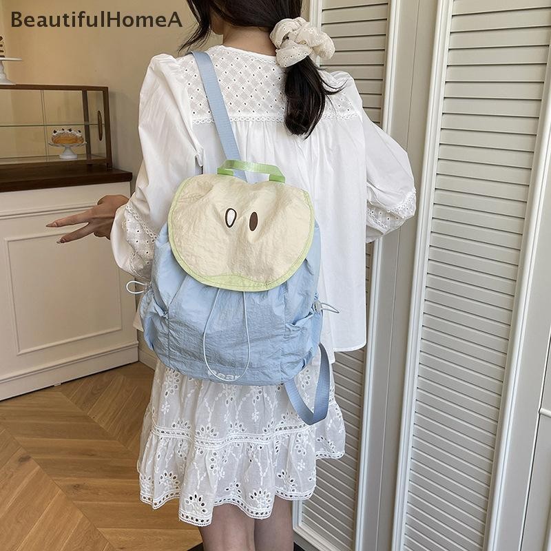 BeautifulHomeA Dopamine Màu Sắc Tương Phản Nylon Ba Lô Hình Trái Cây Dễ Thương Dây Đeo Vai Nữ Giải Trí Đi Học Túi VN