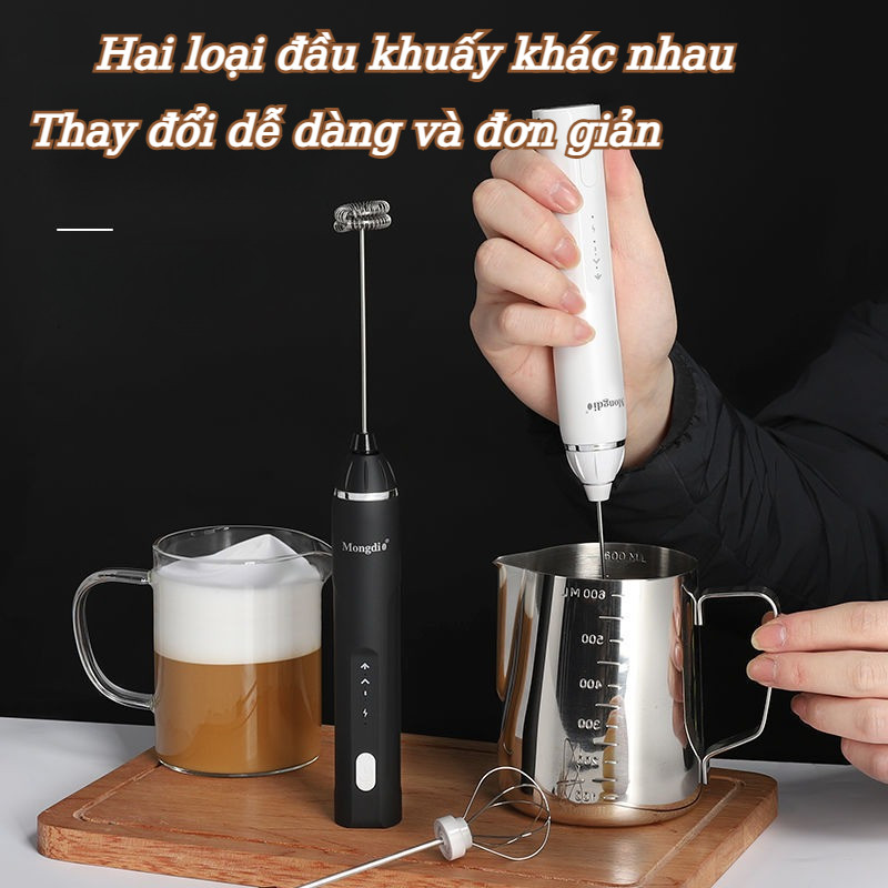 Máy tạo bọt cafe,Máy Đánh Trứng,Đầu inox chất lượng cao,3 Tốc Độ Loại Sạc Điện USB