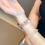 Phụ Nữ Đàn Hồi Mắt Mèo Đá Vòng Tay Cho iWatch Đính Hạt Dây Đồng Hồ S8 7 6 SE 5 Đồng Hồ 40mm 41mm 42mm 45mm