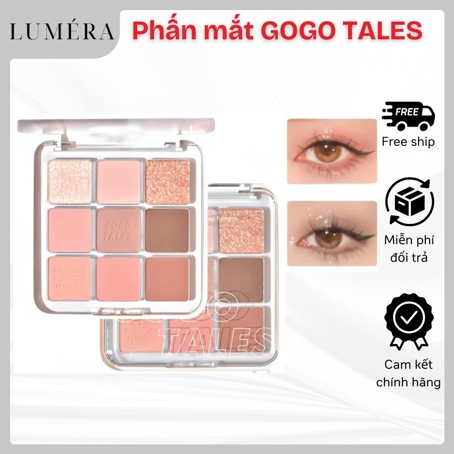 Bảng phấn mắt 9 ô GOGO TALES GT659 Lovely Dream Tone 3in1 kèm mắt má highlight