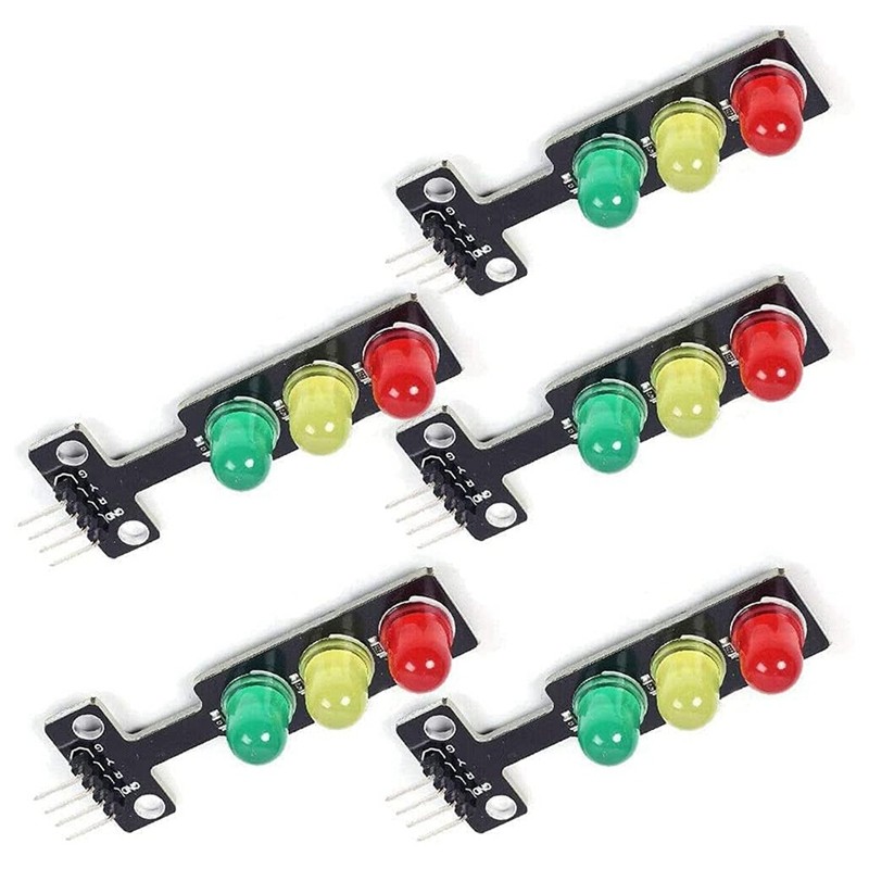 Bộ 5 Đèn Giao Thông Mini LED DC 5V 5MM Mô Đun Màn Hình DIY Project Kit, Hệ Thống Giao Thông Mô Hình Đèn Giao Thông