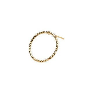 Bông tai tròn rỗng 18K mạ vàng thật đồng hoa đơn giản vòng mở hoa diy trang sức thủ công chất liệu phụ kiện bông tai