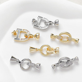 Túi Đồng 14k vàng bảo quản màu nạm Zircon chốt chốt chốt kết nối ngọc trai vòng tay thủ công diy nguyên liệu Phụ Kiện Vòng Cổ