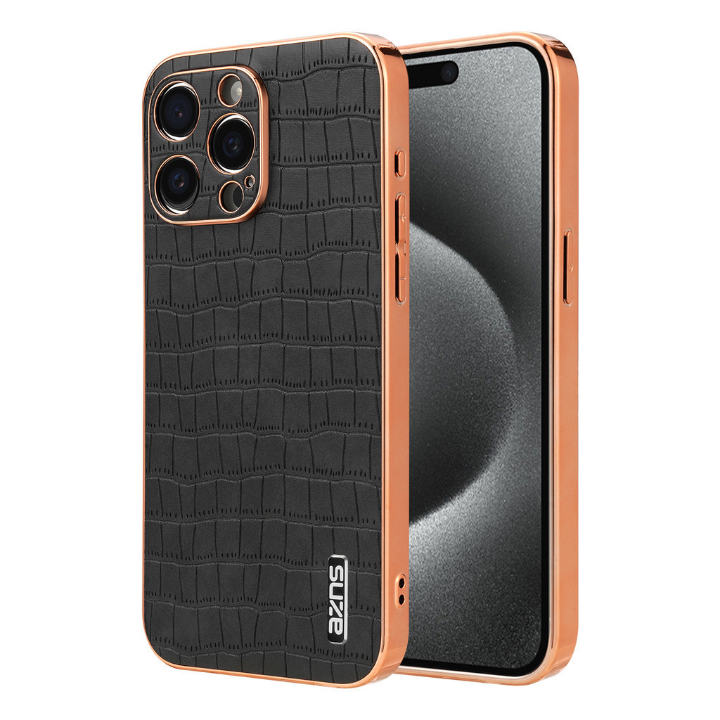 Dành Cho iPhone 16 Pro Max Doanh Nghiệp Mạ Điện Họa Tiết Cá Sấu Da Ốp Lưng Điện Thoại iPhone 14 15 Plus 13 12 Pro Max 16PLUS 15PLUS 12promax 16Pro Vỏ Điện Thoại