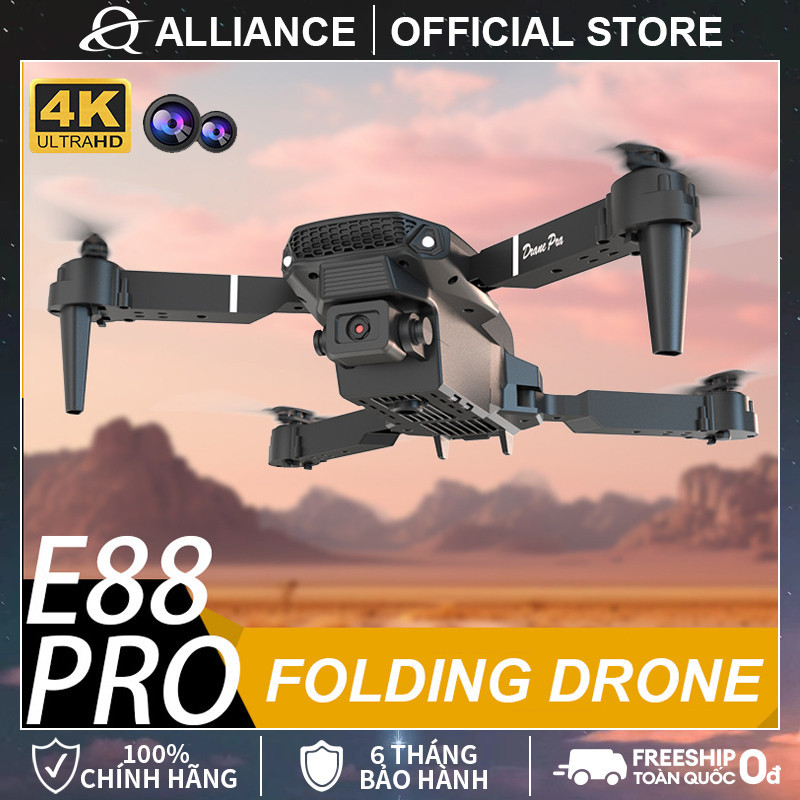 Máy bay Flycam E88 Pro E99 Drone 4K HD 2 Camera Pin Dự Phòng Drone Mini ...