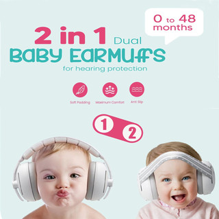 Tai nghe bảo vệ cho bé HOBBYIN, cải thiện thiết kế chuyển đổi giấc ngủ, khử tiếng ồn, điều chỉnh giảm ồn di động