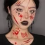 Nhãn dán hình xăm tạm thời Halloween - Đề can hình xăm nghệ thuật cơ thể thực tế chống thấm nước - Nhãn dán trang điểm vết thương sẹo kinh dị - Trang trí tiệc hóa trang Cosplay - Đạo cụ kinh dị